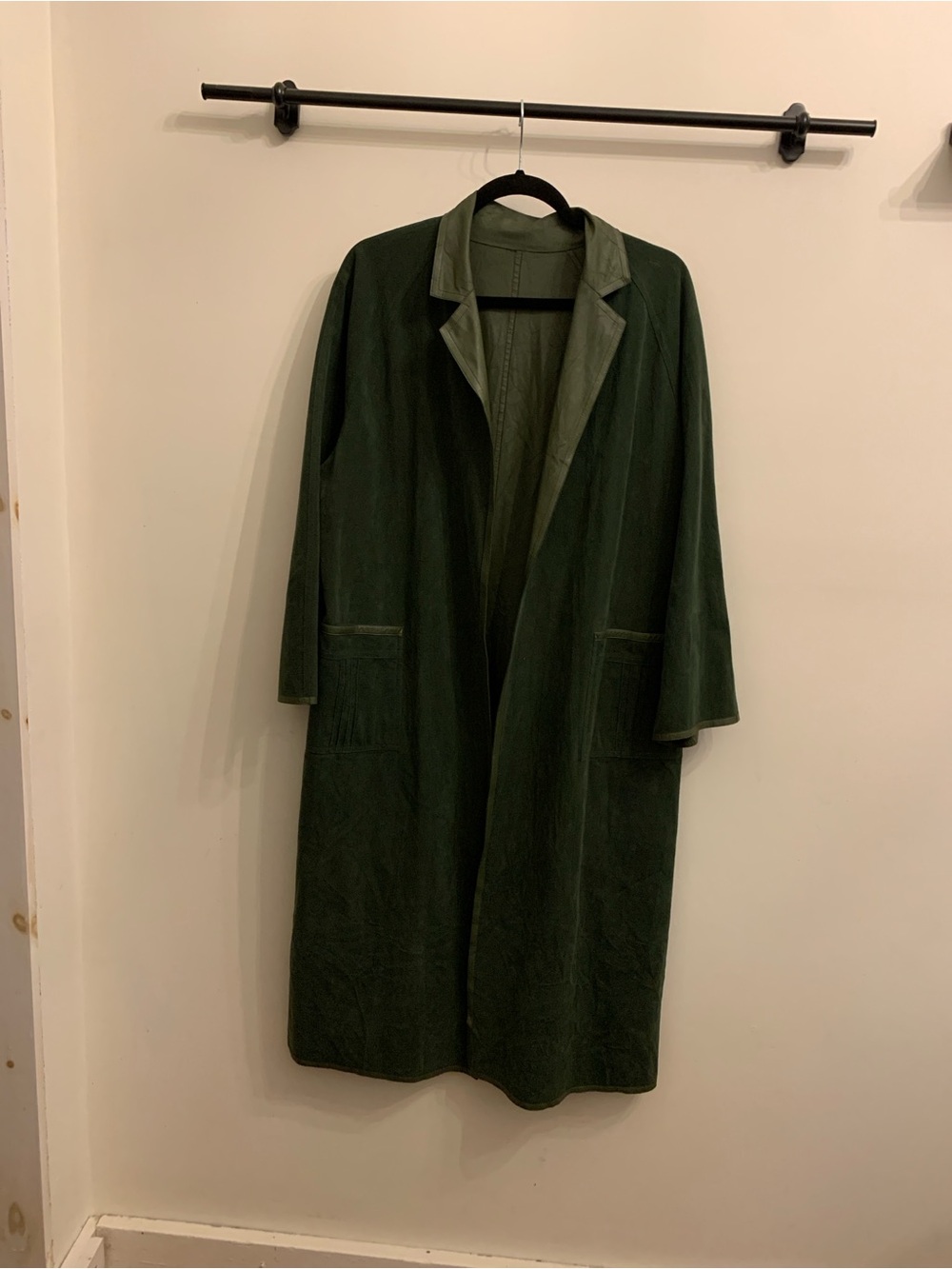 Dark Green MIDI Reversible Long Coat